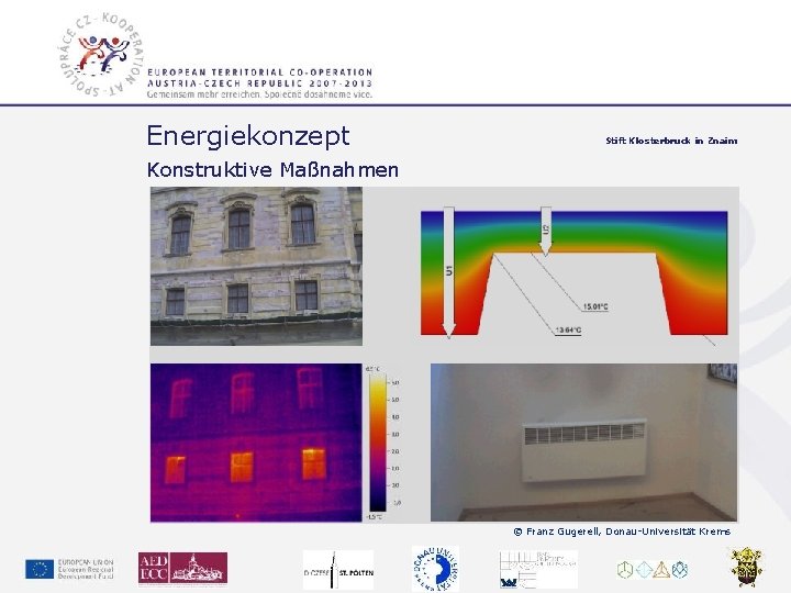 Energiekonzept Stift Klosterbruck in Znaim Konstruktive Maßnahmen © Franz Gugerell, Donau-Universität Krems Gemeinsam mehr