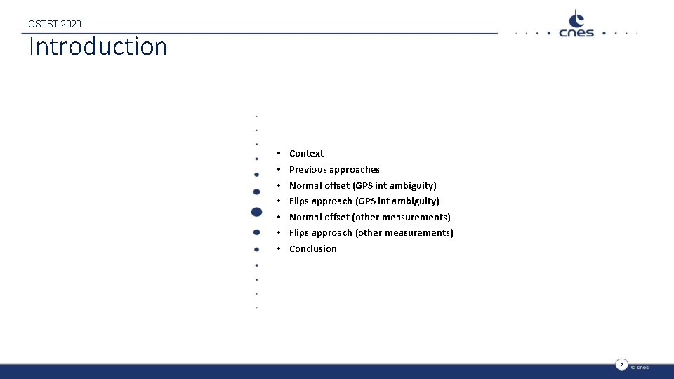 OSTST 2020 Introduction • • Context Previous approaches Normal offset (GPS int ambiguity) Flips