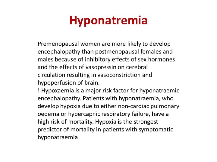 Hyponatremia 