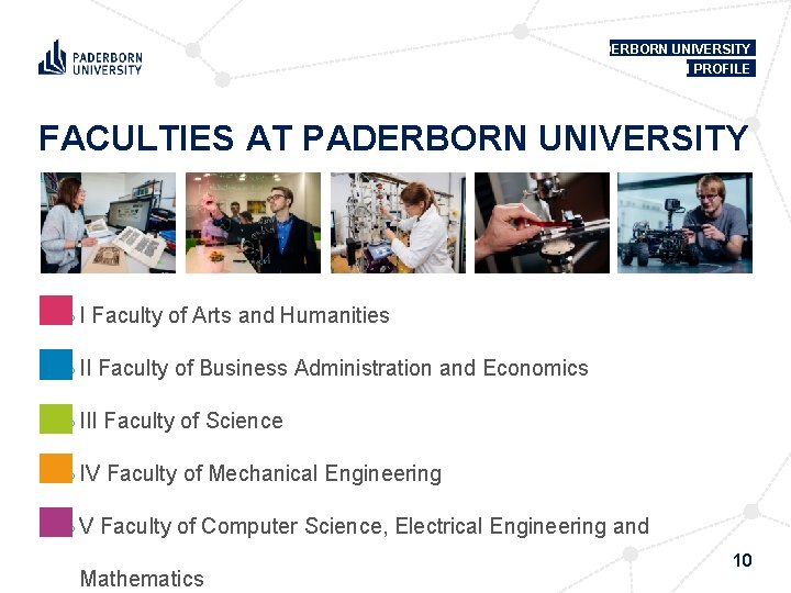 PADERBORN UNIVERSITY IN PROFILE FACULTIES AT PADERBORN UNIVERSITY I Faculty of Arts and Humanities
