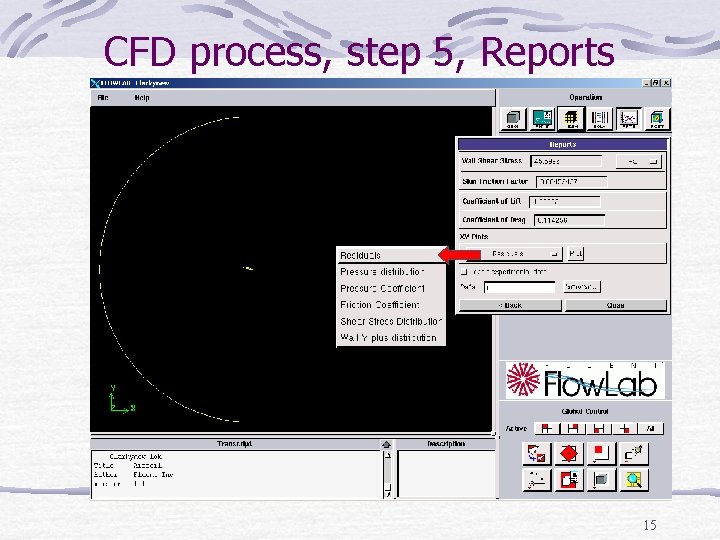 CFD process, step 5, Reports 15 
