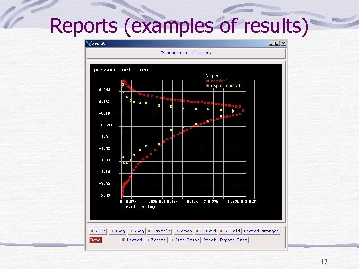 Reports (examples of results) 17 