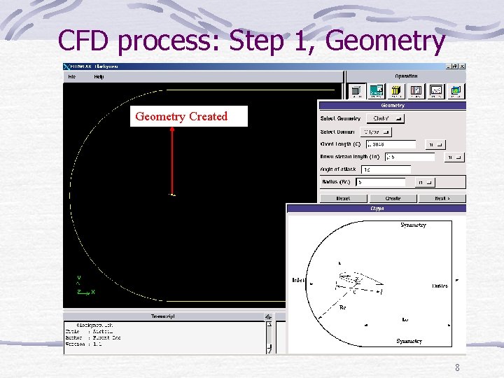 CFD process: Step 1, Geometry Created 8 
