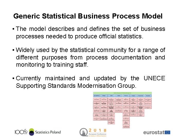Generic Statistical Business Process Model • The model describes and defines the set of