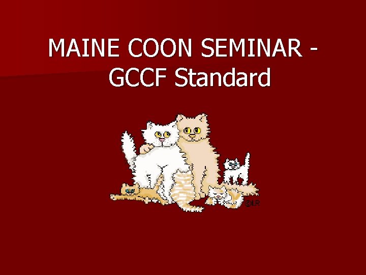 MAINE COON SEMINAR GCCF Standard 