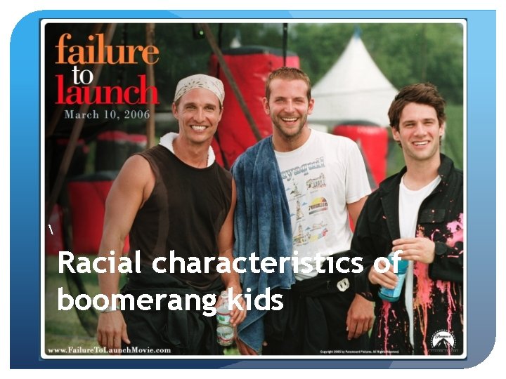  Racial characteristics of boomerang kids 