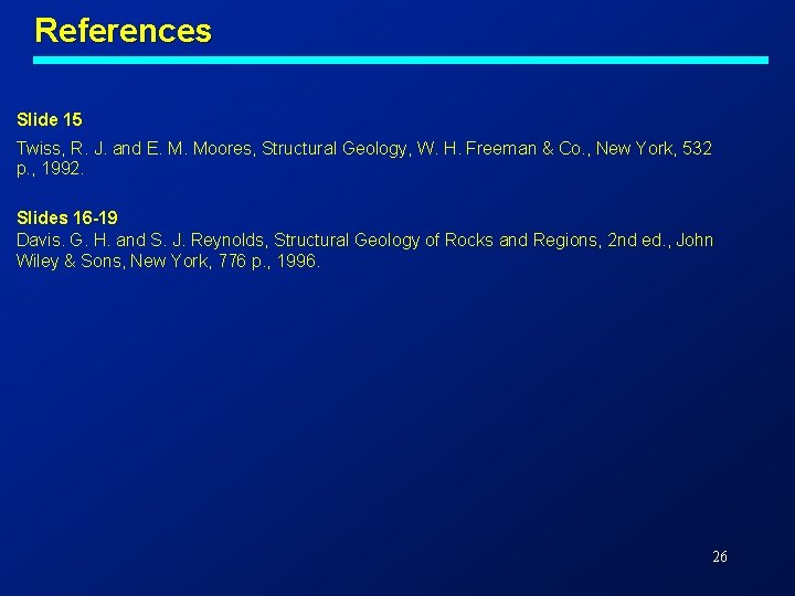 References Slide 15 Twiss, R. J. and E. M. Moores, Structural Geology, W. H.