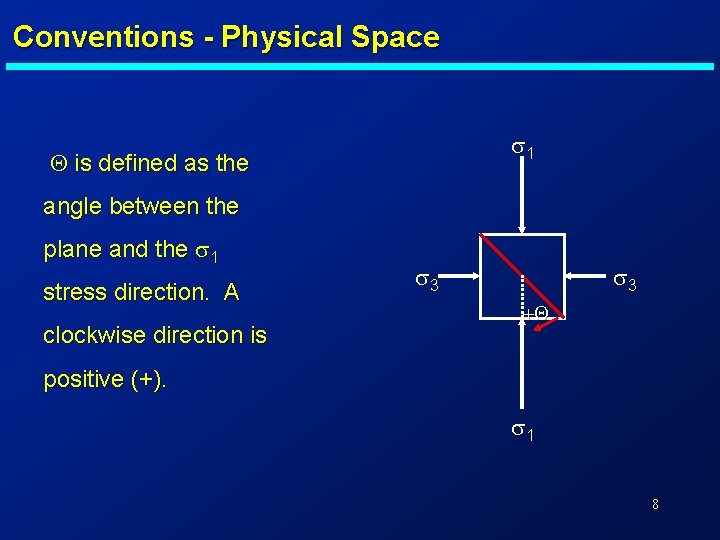 Conventions - Physical Space s 1 Q is defined as the angle between the
