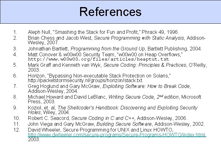 References 1. 2. 3. 4. 5. 6. 7. 8. 9. 10. 11. 12. Aleph