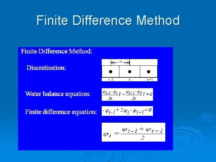 Finite Difference Method 