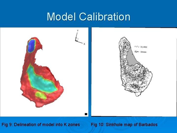 Model Calibration Fig 9: Delineation of model into K zones Fig 10: Sinkhole map