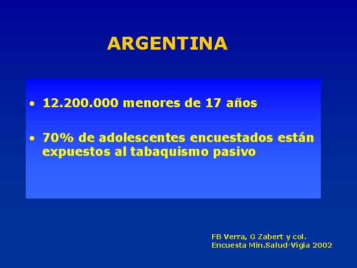 ARGENTINA • 12. 200. 000 menores de 17 años • 70% de adolescentes encuestados