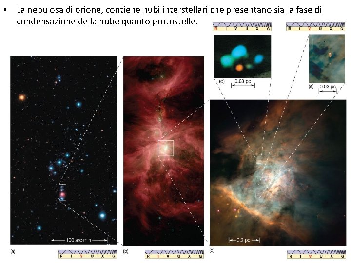  • La nebulosa di orione, contiene nubi interstellari che presentano sia la fase