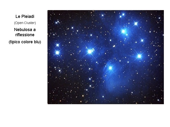 Le Pleiadi (Open Cluster) Nebulosa a riflessione (tipico colore blu) 