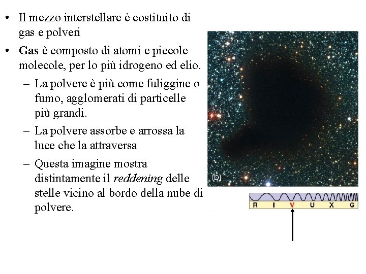  • Il mezzo interstellare è costituito di gas e polveri • Gas è