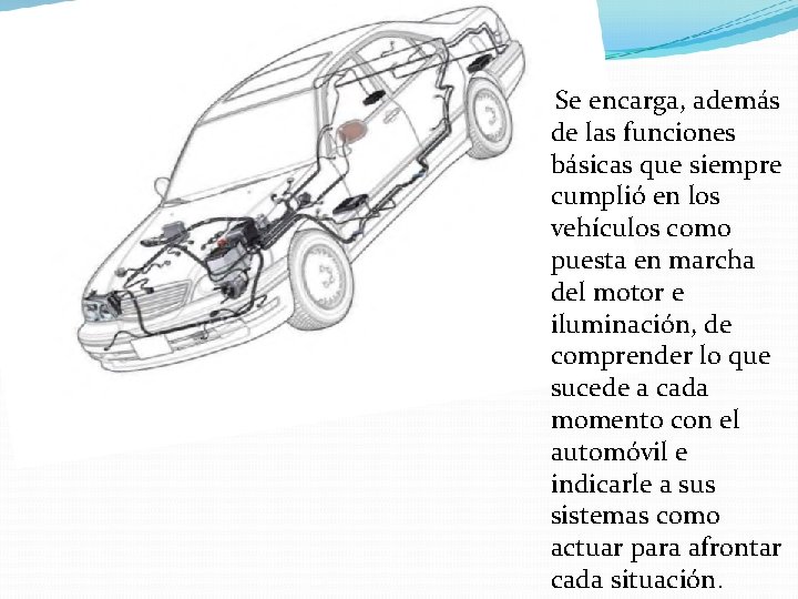 Sistema eléctrico: Se encarga, además de las funciones básicas que siempre cumplió en los