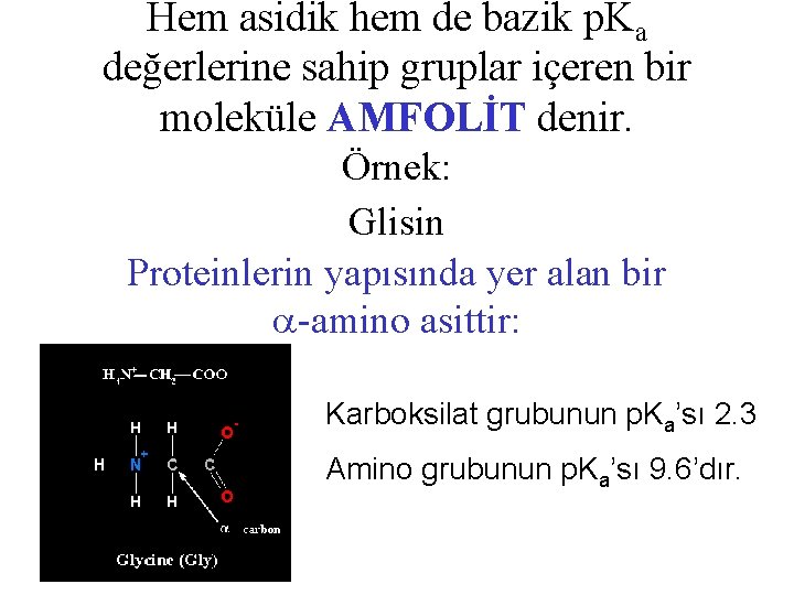 Hem asidik hem de bazik p. Ka değerlerine sahip gruplar içeren bir moleküle AMFOLİT