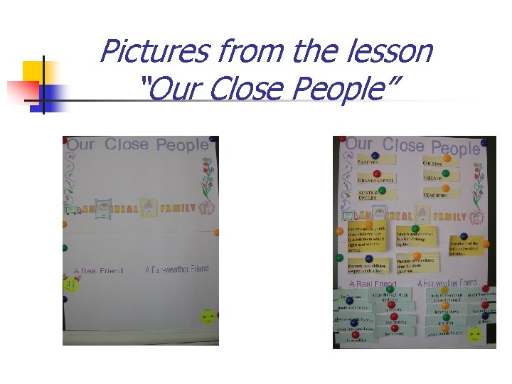 Pictures from the lesson “Our Close People” 