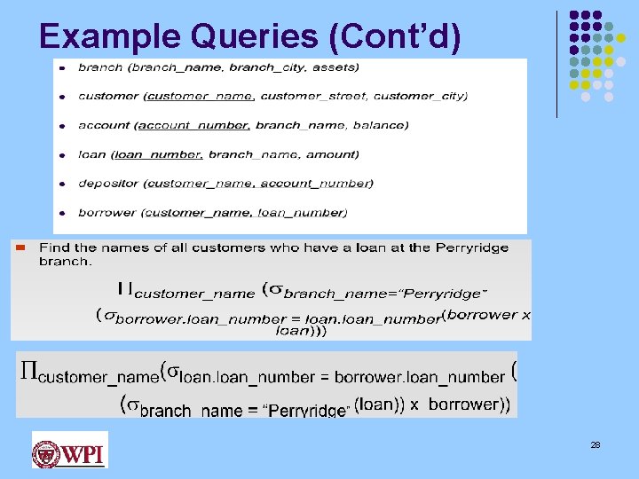 Example Queries (Cont’d) 28 