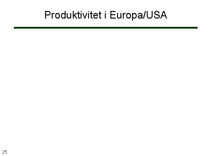 Produktivitet i Europa/USA 25 