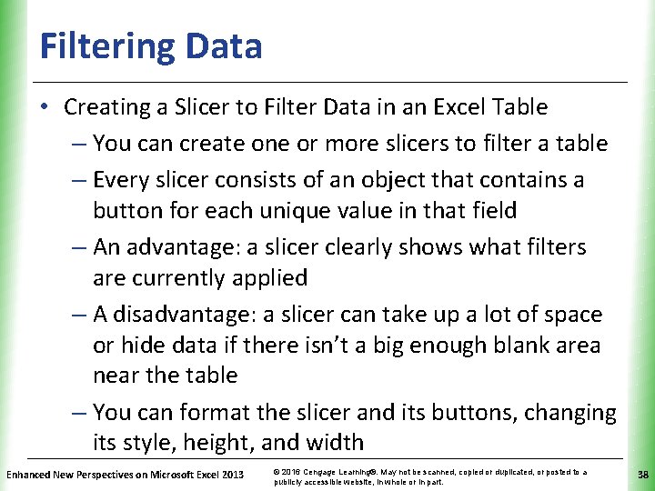 Filtering Data XP • Creating a Slicer to Filter Data in an Excel Table