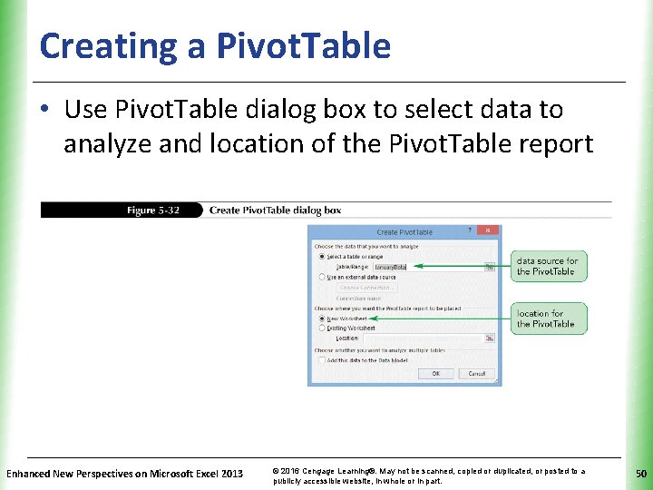 Creating a Pivot. Table XP • Use Pivot. Table dialog box to select data