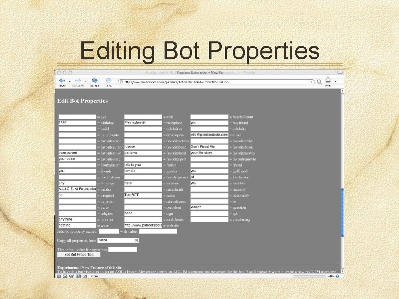 Editing Bot Properties 