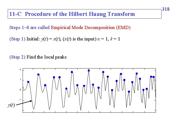 11 -C Procedure of the Hilbert Huang Transform Steps 1~8 are called Empirical Mode
