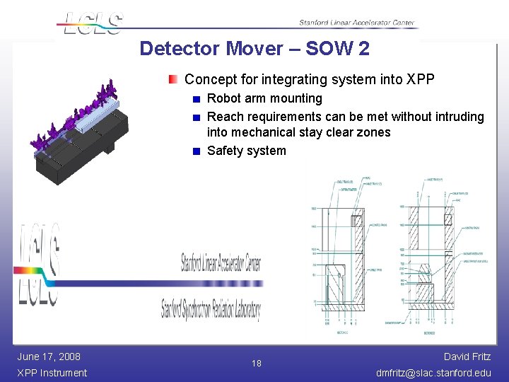 Detector Mover – SOW 2 Concept for integrating system into XPP Robot arm mounting