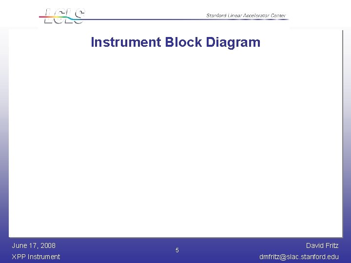 Instrument Block Diagram June 17, 2008 XPP Instrument 5 David Fritz dmfritz@slac. stanford. edu