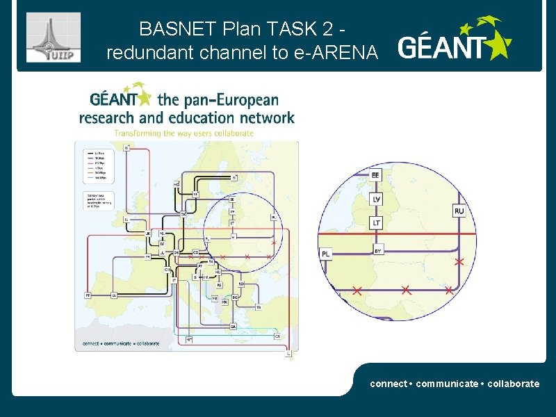 BASNET Plan TASK 2 redundant channel to e-ARENA connect • communicate • collaborate 