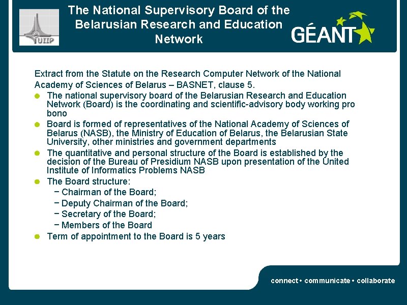 The National Supervisory Board of the Belarusian Research and Education Network Extract from the