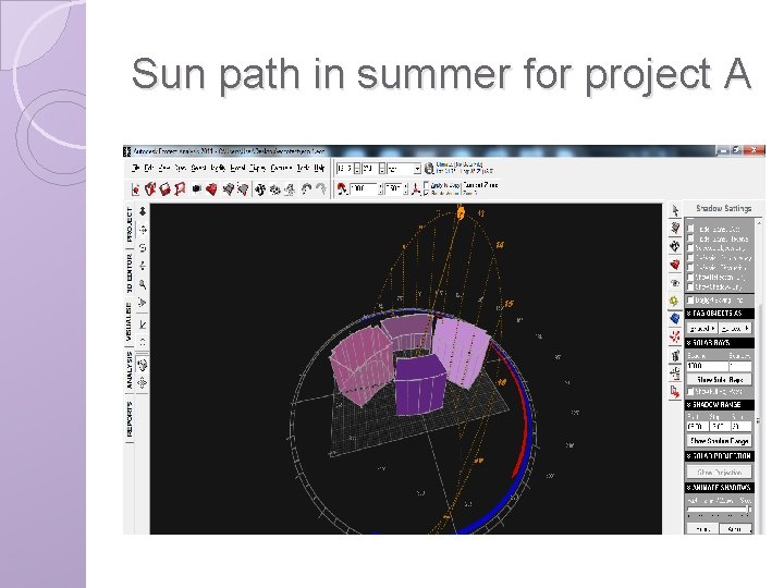 Sun path in summer for project A 