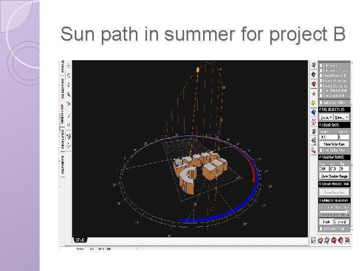 Sun path in summer for project B 