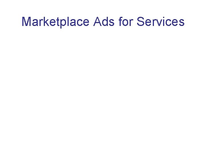 Marketplace Ads for Services 