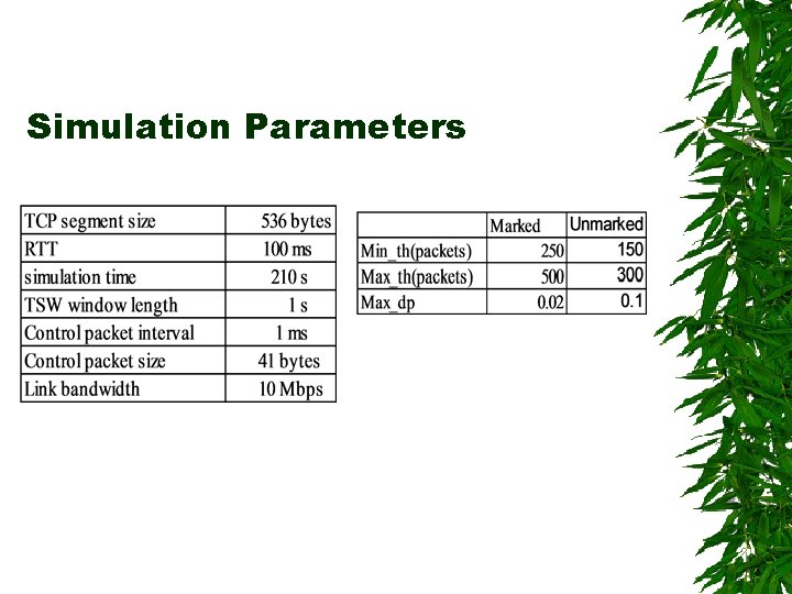 Simulation Parameters 