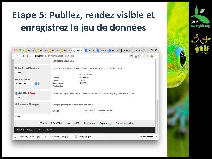 Etape 5: Publiez, rendez visible et enregistrez le jeu de données 