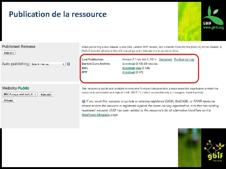 Publication de la ressource 