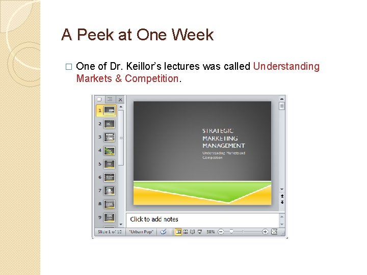 A Peek at One Week � One of Dr. Keillor’s lectures was called Understanding
