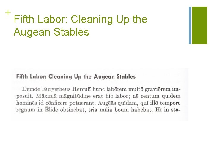 + Fifth Labor: Cleaning Up the Augean Stables 