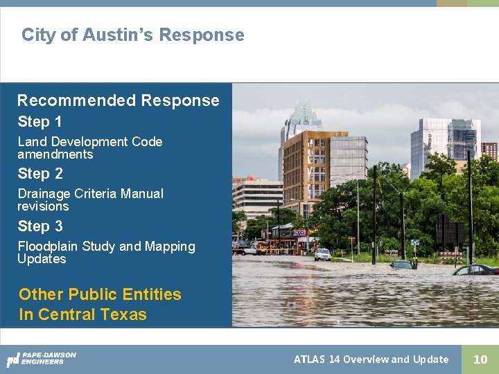 City of Austin’s Response Recommended Response Step 1 Land Development Code amendments Step 2