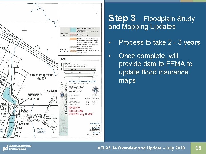 Step 3 Floodplain Study and Mapping Updates • Process to take 2 - 3