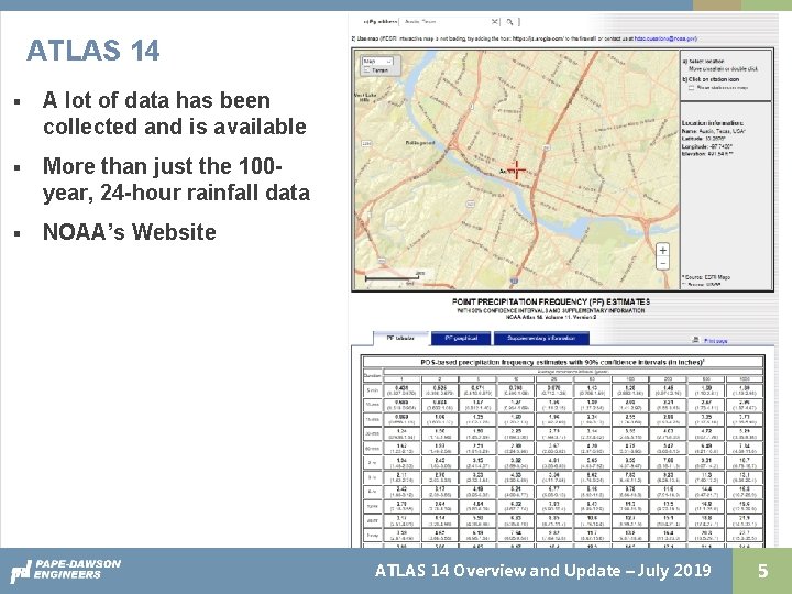 ATLAS 14 § A lot of data has been collected and is available §