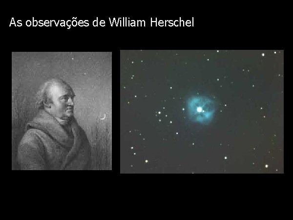 Diapositivo Visual As observações de William Herschel 