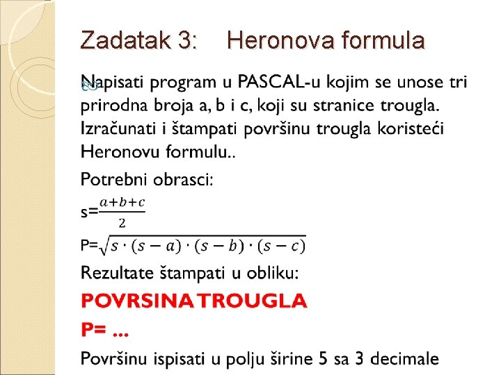 Zadatak 3: Heronova formula 
