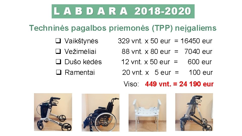 L A B D A R A 2018 -2020 Techninės pagalbos priemonės (TPP) neįgaliems