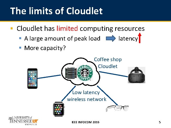 The limits of Cloudlet § Cloudlet has limited computing resources § A large amount
