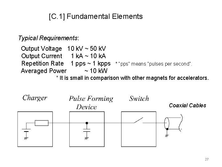 [C. 1] Fundamental Elements Typical Requirements: Output Voltage 10 k. V ~ 50 k.