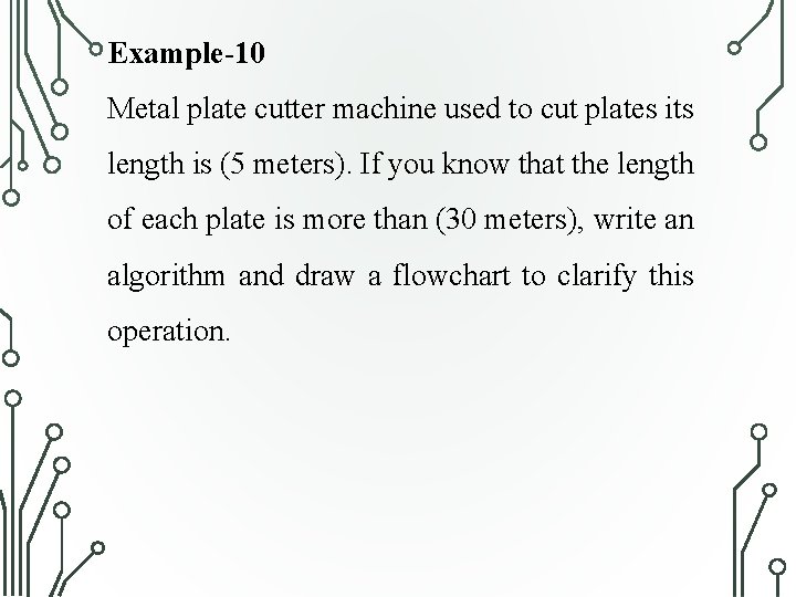 Example-10 Metal plate cutter machine used to cut plates its length is (5 meters).