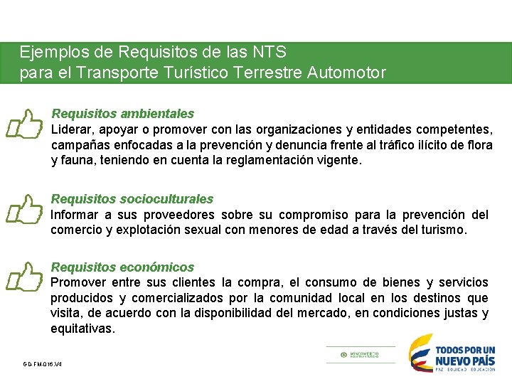 Ejemplos de Requisitos de las NTS para el Transporte Turístico Terrestre Automotor Requisitos ambientales